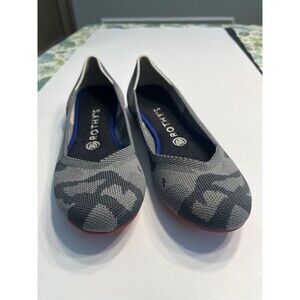 ROTHY'S Retired The Flat Grey Camo Slip On Ballet Flat Shoes Sz 8 ~ EUC